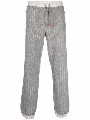 Eleventy striped knitted track pants - Grey