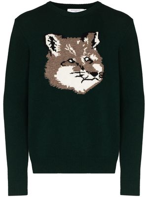 Maison Kitsuné intarsia-knit wool jumper - Green