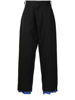 sulvam wide-leg wool trousers - Black