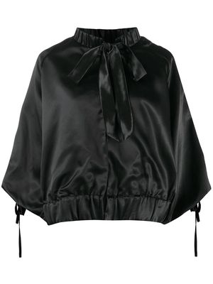 Parlor pussy-bow pullover jacket - Black