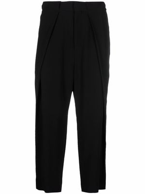 Balmain side folded crepe cropped trousers - Black