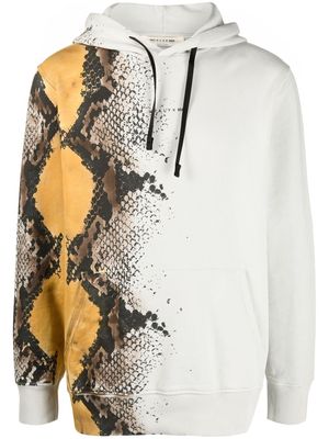 1017 ALYX 9SM snakeskin-print cotton hoodie - Grey