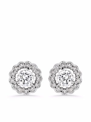 David Morris 18kt white gold Elizabeth diamond stud earrings - Silver