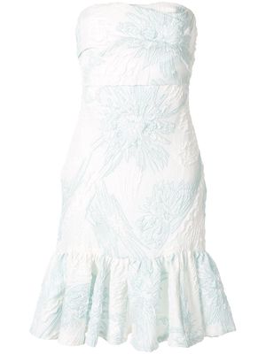 Bambah floral strapless dress - White