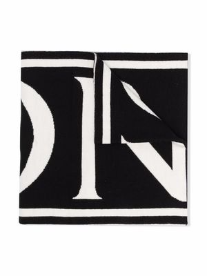 Moncler Enfant logo lettering scarf - Black