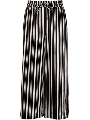 Jason Wu cropped vertical stripe trousers - Black