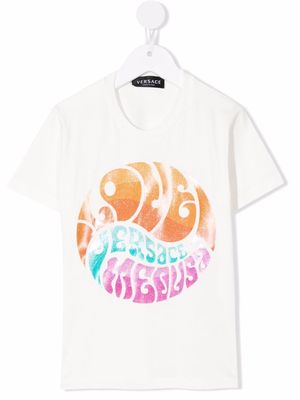 Versace Kids graphic-print cotton T-Shirt - White