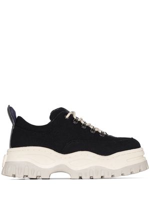 Eytys Angel leather-trimmed canvas sneakers - Black