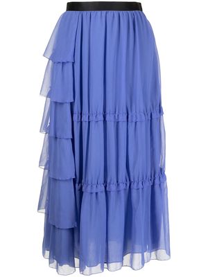 Sueundercover tiered mid-length skirt - Blue