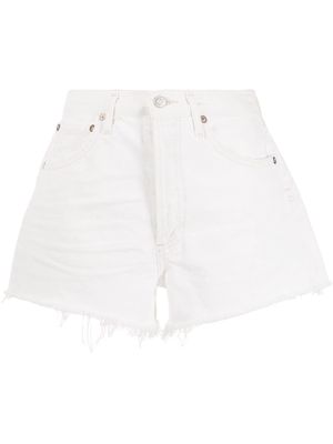 AGOLDE Parker cut-off denim shorts - White