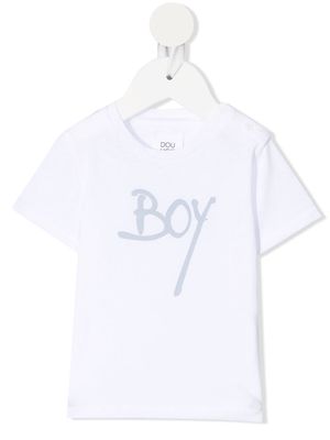 Douuod Kids slogan-print cotton t-shirt - White