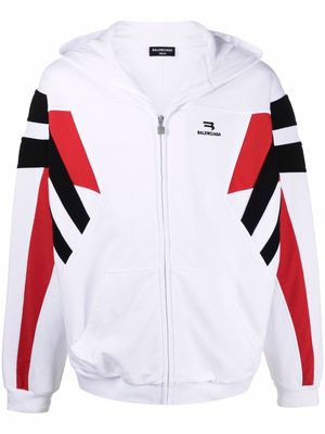Balenciaga Sporty B zip-up hoodie - White