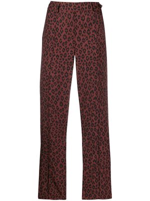A.P.C. cropped leopard print trousers - Red