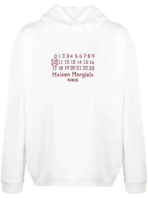 Maison Margiela numbers-logo cotton hoodie - White