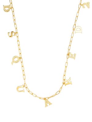 Dsquared2 crystal-embellished logo charm necklace - Gold