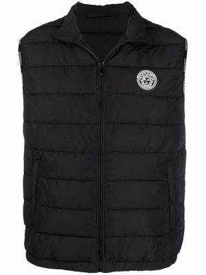Versace logo-patch padded jacket - Black