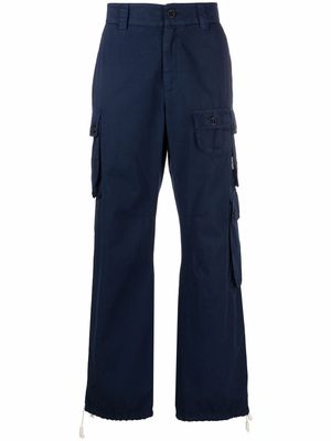 Palm Angels straight-leg cargo trousers - Blue