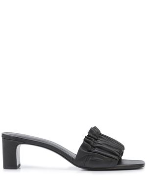 Reformation Shereen ruched mules - Black