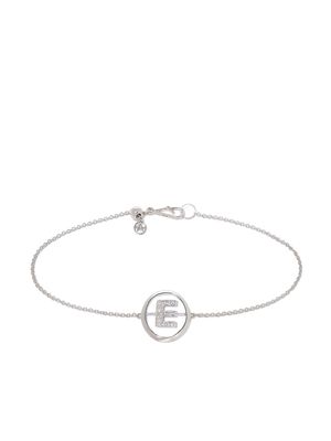 Annoushka 18kt white gold diamond Initial E bracelet - Silver