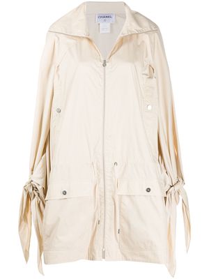 Chanel Pre-Owned 2010 slit arms knee-length coat - Neutrals