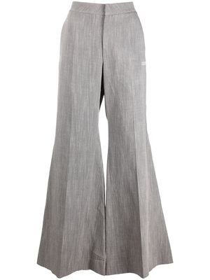 Off-White tie-detail draped wide-leg trousers - Grey