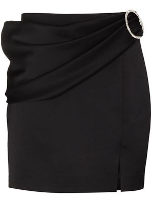 RASARIO crystal-buckle draped mini skirt - Black