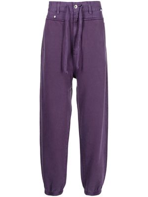 FIVE CM logo patch track pants - Purple