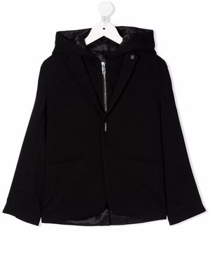 Givenchy Kids half zip hooded jacket - Black
