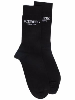 Iceberg logo-print socks - Black