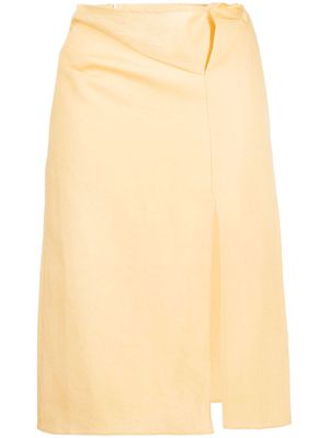 Jacquemus high-waisted linen midi skirt - Yellow