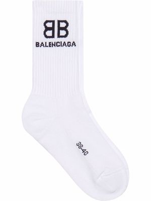 Balenciaga BB tennis socks - White