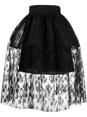 Christopher Kane lace full skirt - Black