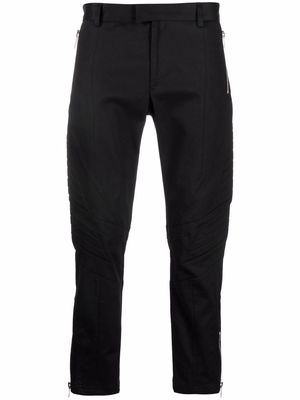 Les Hommes ribbed-panel straight-leg trousers - Black