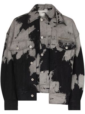 Feng Chen Wang tie-dye layered jacket - Black