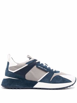 Michael Kors Theo panelled leather trainers - Blue