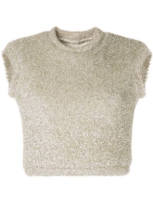 Bambah metallic knitted crop top - Silver