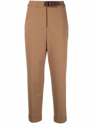 Peserico high-waisted cropped trousers - Brown