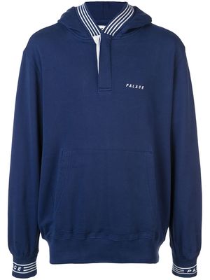 Palace stripe trim hoodie - Blue