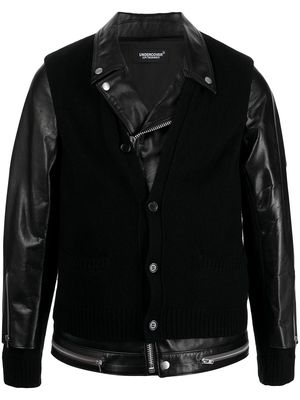 UNDERCOVER panelled leather jacket - Black