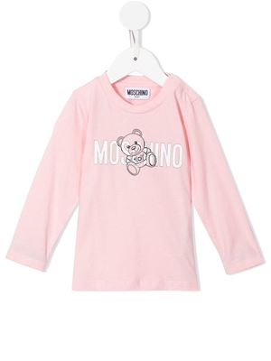 Moschino Kids logo teddy top - Pink