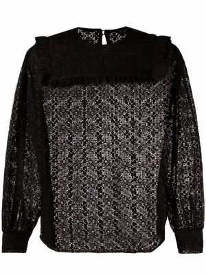 Comme des Garçons TAO tricot ruffled detail blouse - Black