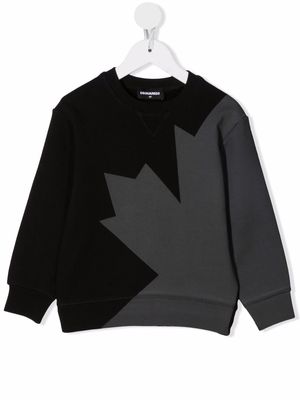 Dsquared2 Kids maple-leaf print sweatshirt - Black