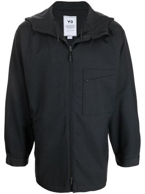 Y-3 chest-pocket hooded windbreaker - Black