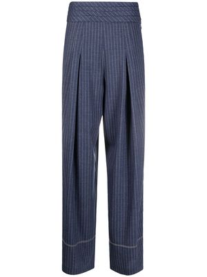 Koché flared pinstripe trousers - Blue