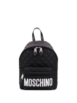 Moschino logo-print quilted backpack - Black