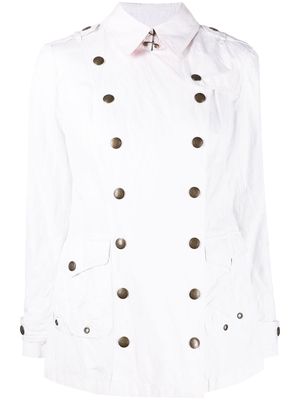 Burberry Pre-Owned short double-breasted coat - White