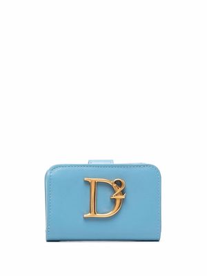 Dsquared2 logo-lettering leather wallet - Blue