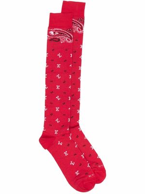 ETRO all-over logo-print socks - Red