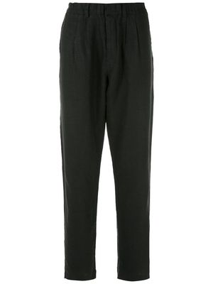 Handred linen straight trousers - Black