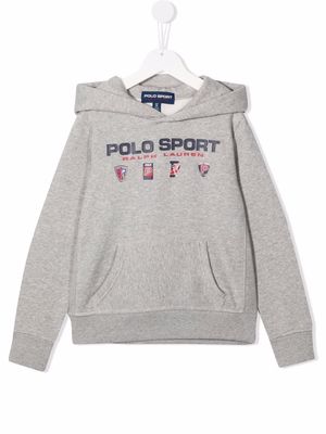 Ralph Lauren Kids embroidered-logo hoodie - Grey